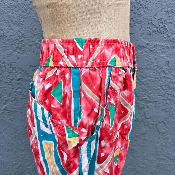 Vintage Surf Pants in medium with Abstract Neon Pattern Women beach surfer - Picture 7 of 7